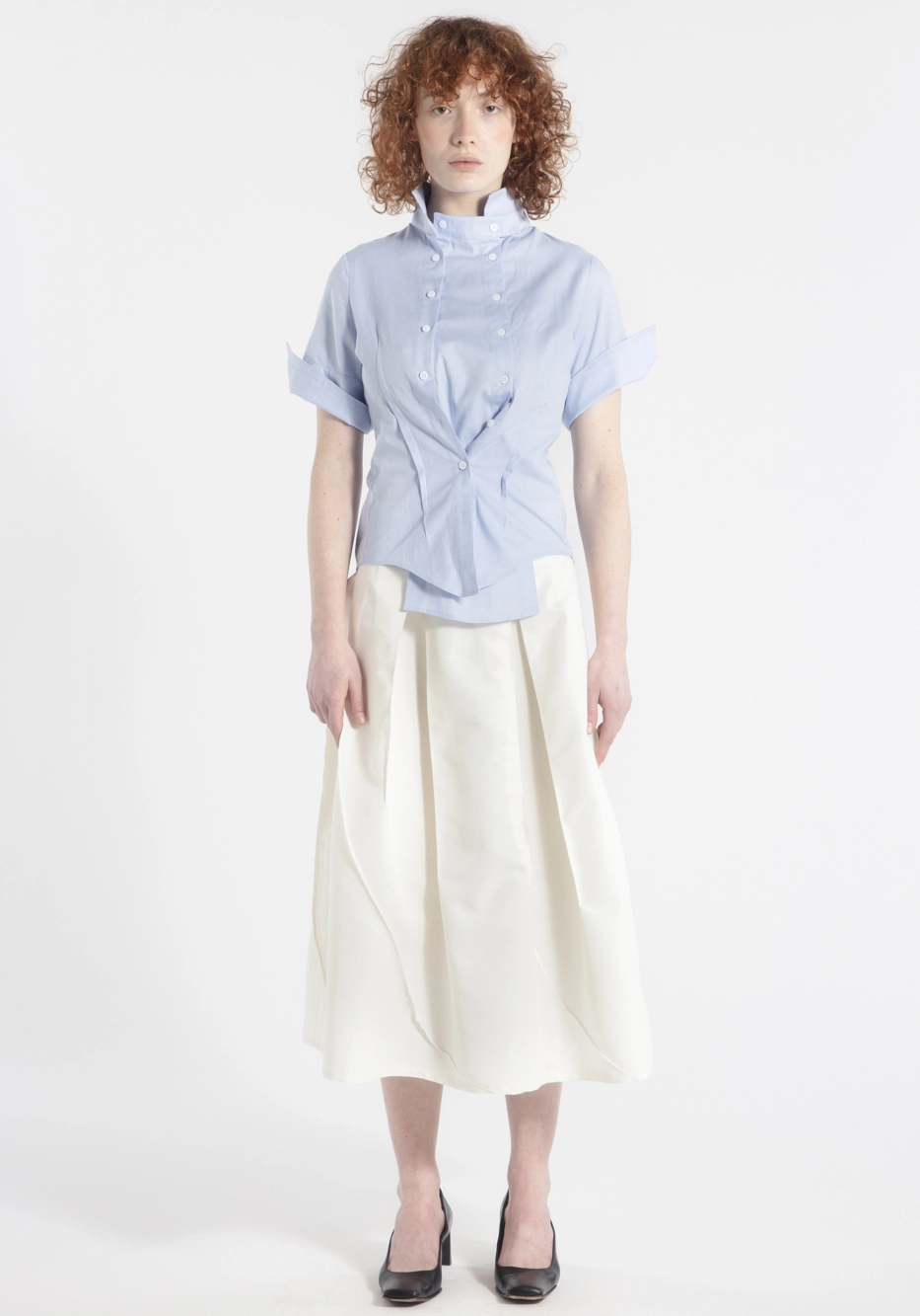 chemise-femme-yama-coton-oxford-bleu-createur-japonais-face