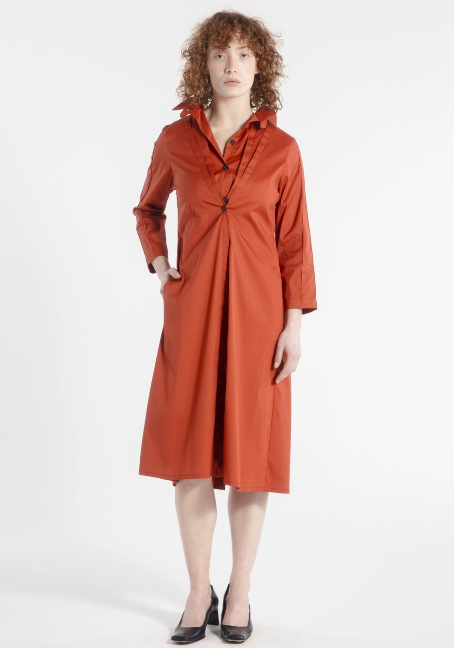 robe-femme-momonoke-coton-popeline-stretch-cuivre-createur-japonais-face