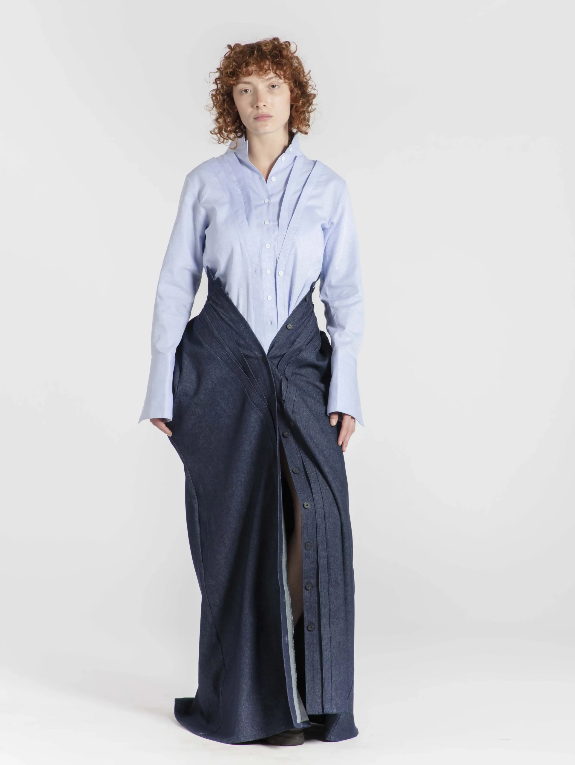 jupe-trench-mono-longue-createur-japonais-jean-coton-strech-face