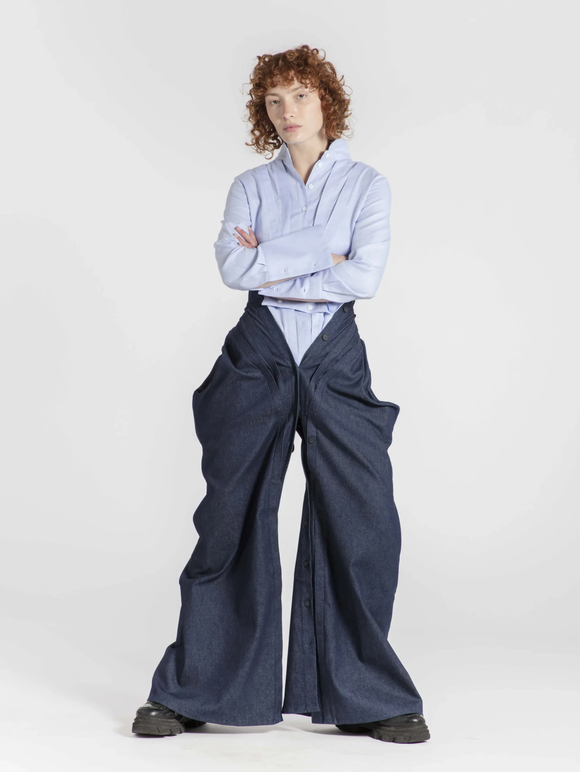 pantalon-modulable-mono-createur-japonais-jean-coton-stretch-face