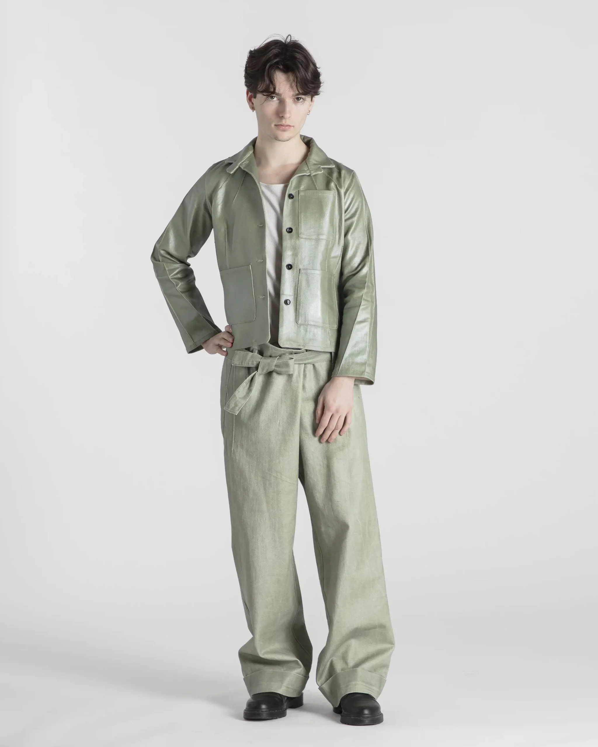 Veste MORI Coton Enduit Vert